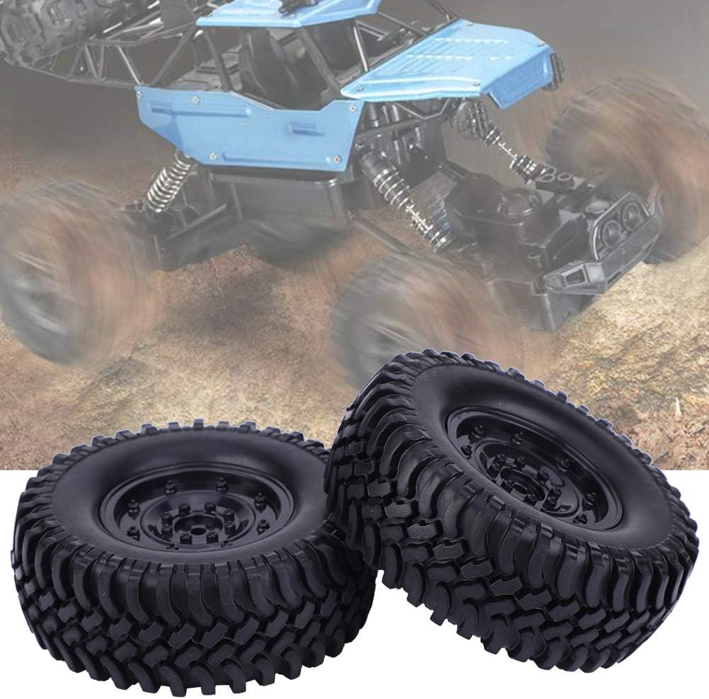 Dilwe RC Autoreifen, 100mm Durchmesser Reifen Zubehör für 1/10 Ferngesteuertes Auto(Schwarz), Schwar