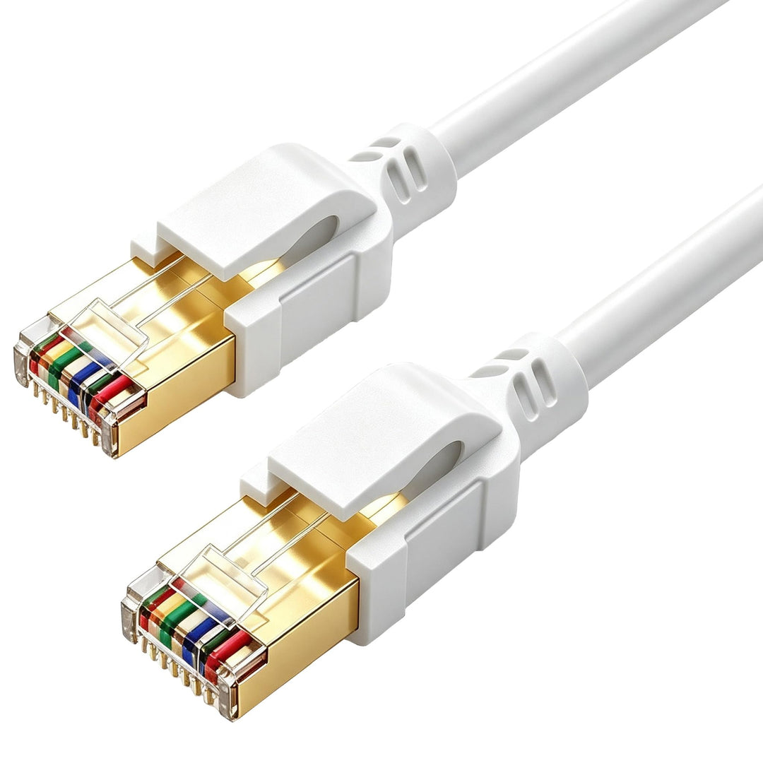 Cat 8 LAN Kabel 15m, 40Gbps Netzwerkkabel 2000 MHz Ethernet Kabel Gigabit F/FTP Patchkabel mit rj45
