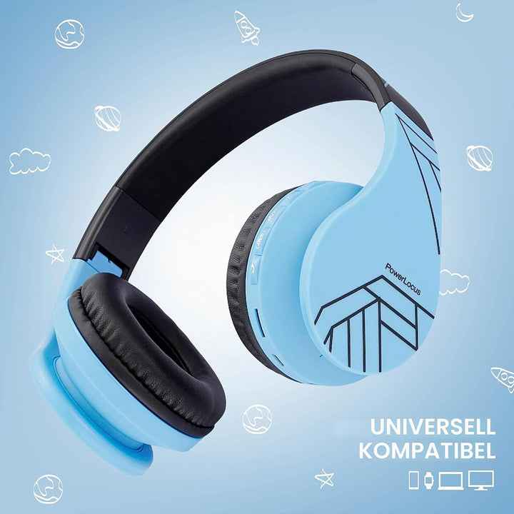 PowerLocus Bluetooth Kopfhörer Kinder, Kinderkopfhörer Over-Ear mit 85dB Lautstärkebegrenzung, Faltb