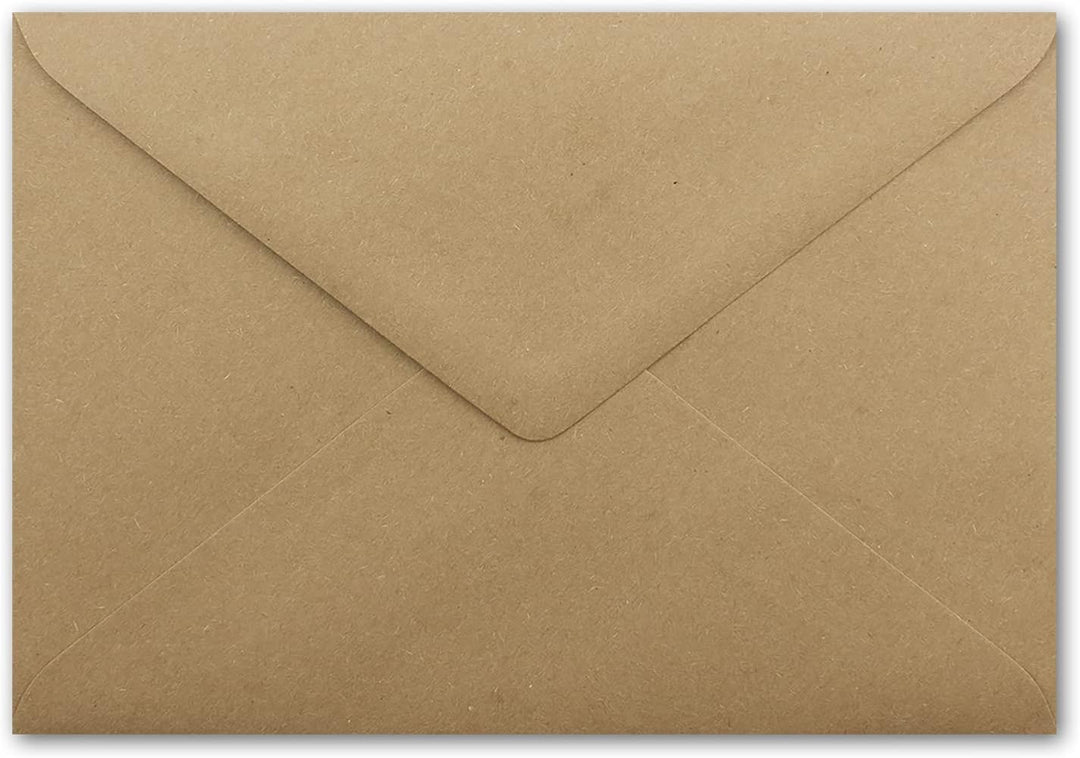 300x DIN C5 Kuverts 15,7 x 22,5 cm aus Kraft-Papier in sandbraun mit silbernem Seidenfutter - Nasskl