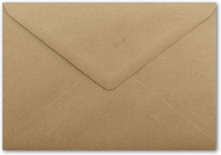 300x DIN C5 Kuverts 15,7 x 22,5 cm aus Kraft-Papier in sandbraun mit silbernem Seidenfutter - Nasskl