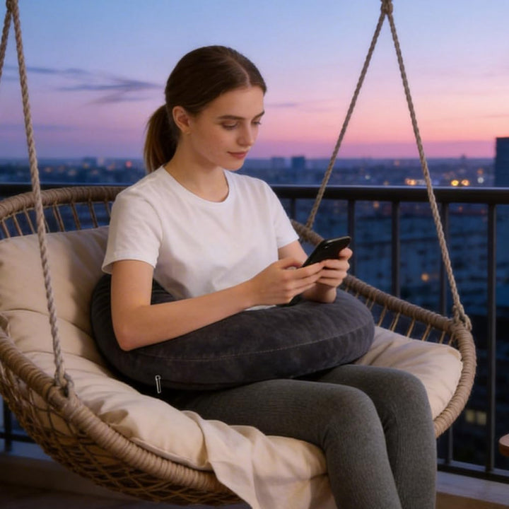 Strickkissen, Tragbares Gaming Kissen Lesekissen mit Verstellbarem Verschluss, Ergonomisches Reading