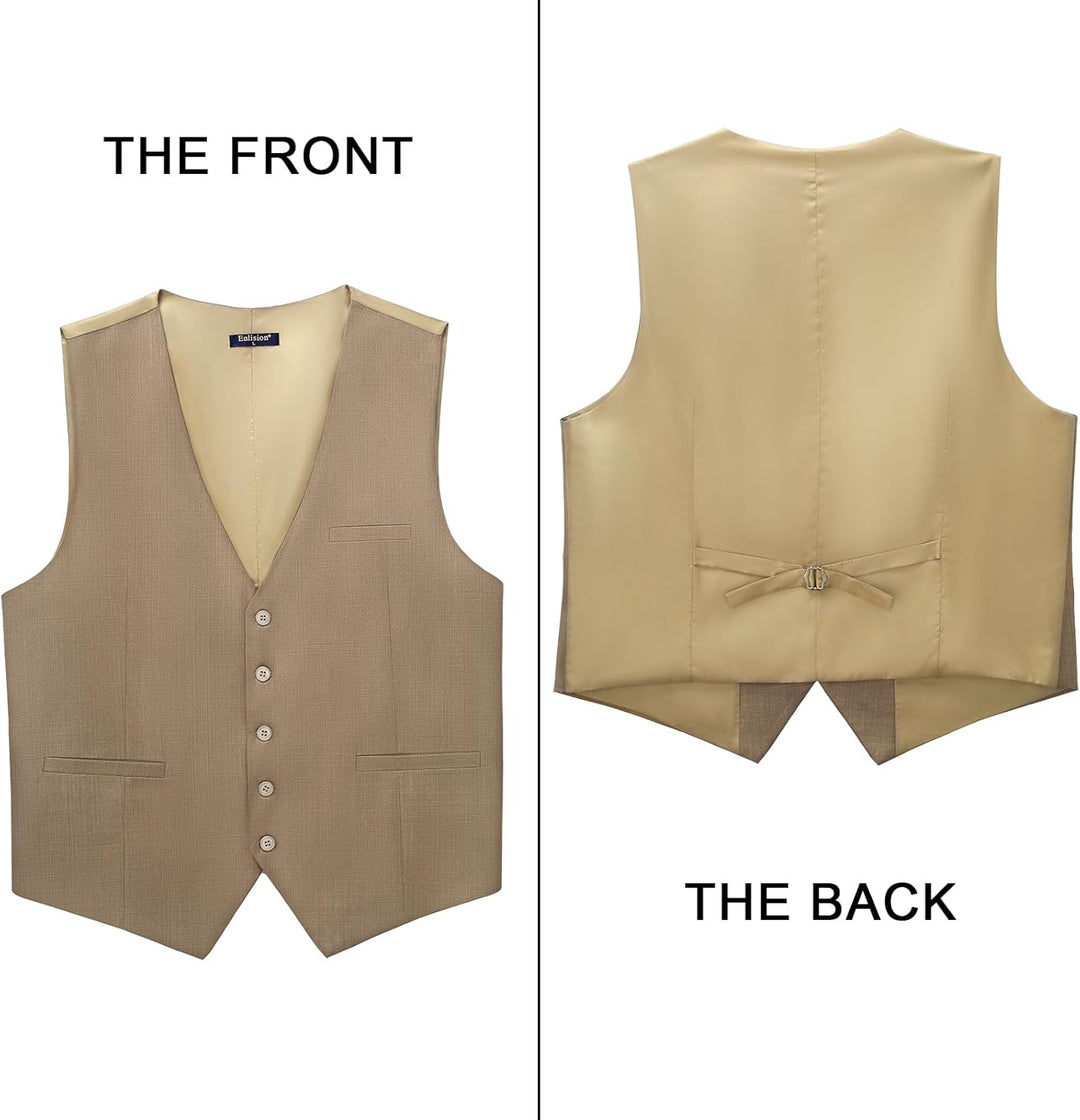 Enlision Anzugweste für Herren Formelle Einfarbige Weste Hochzeit Elegant Anzugwesten Business Weste