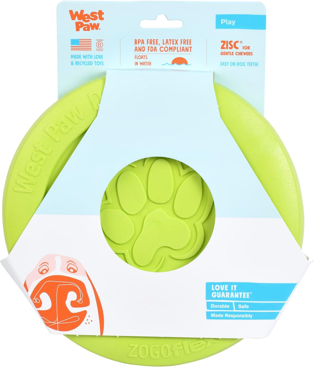 West Paw 27575 Zisc, Lime grün Ã˜ 22 cm, grün Ã˜ 22 cm