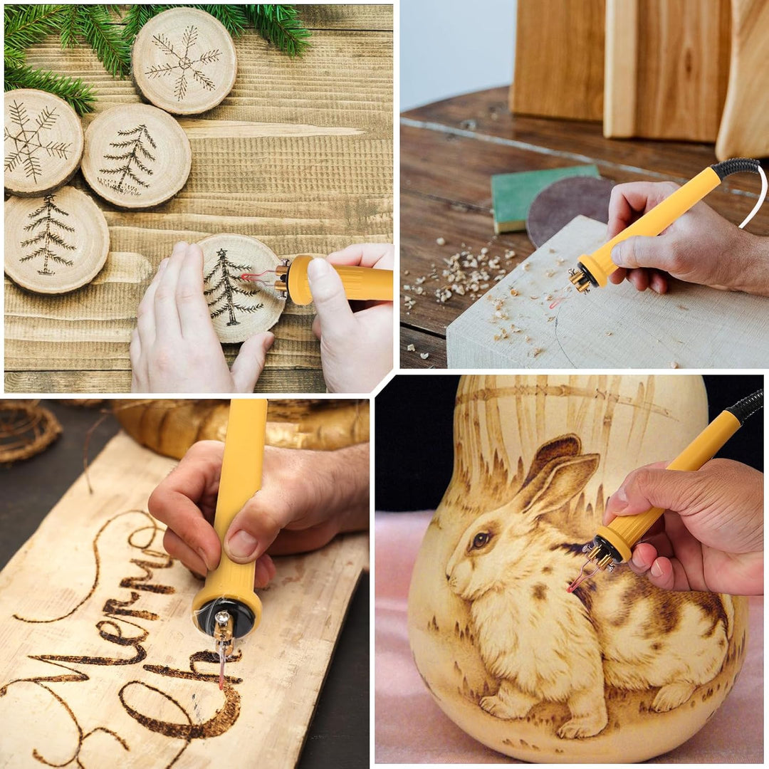Holzbrenner zum Gravieren LCD-Display, Pyrography Machine mit 20 Spitzen, 250–750°C, für Holz Leder