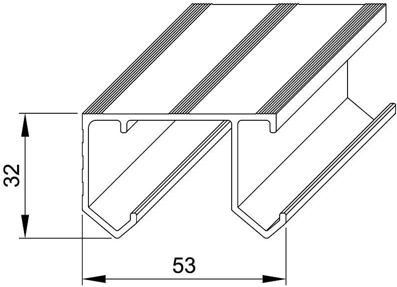 Schiebetürbeschlag SLID'UP 110, Laufschiene 150 cm, 2 Türen bis je 45 kg, für Schranktüren, Kleiders