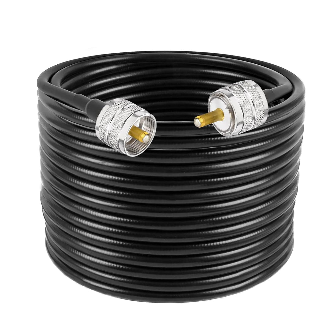 Superbat CB Koaxialkabel RG8X Koaxialkabel 50ft, UHF männlich zu männlich PL259 Kabel für Ham Shack
