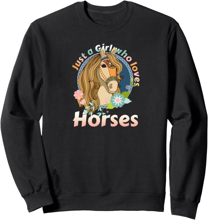 Just a Girl who loves Horses Landwirtschaft Trecker Biobauer Sweatshirt