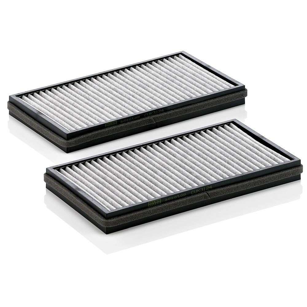 MANN-FILTER CUK 3124-2 Innenraumfilter – Kabinenluftfilter Satz (2er Set) mit Aktivkohle – Für PKW,