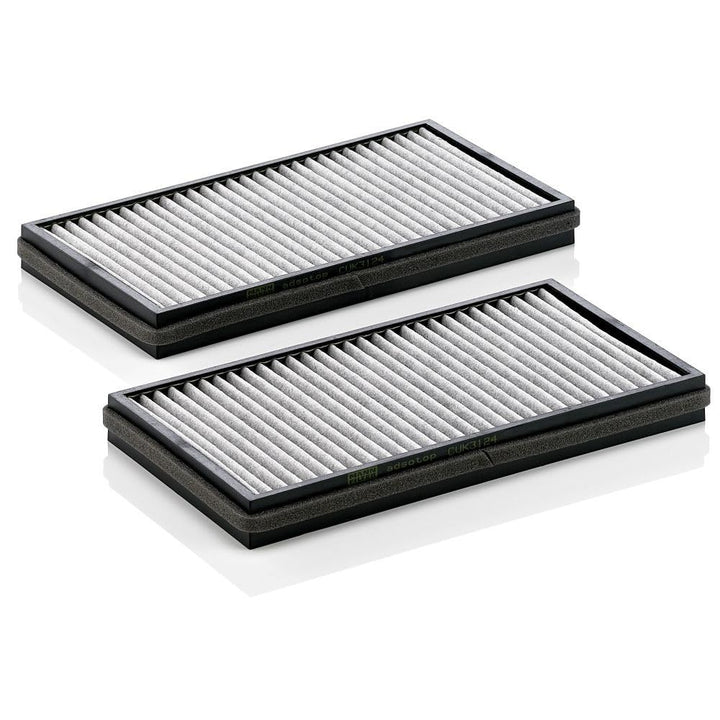 MANN-FILTER CUK 3124-2 Innenraumfilter – Kabinenluftfilter Satz (2er Set) mit Aktivkohle – Für PKW,