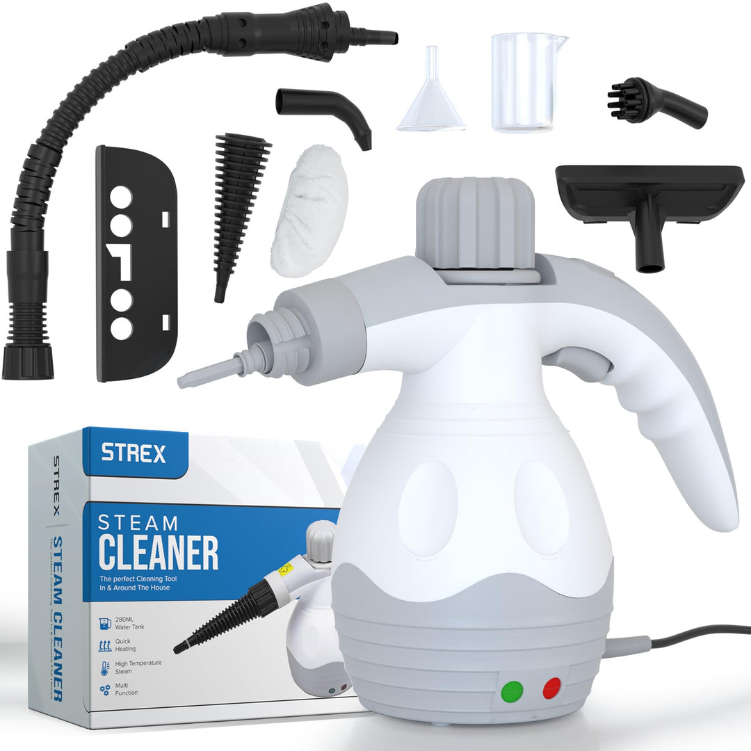 Strex Dampfreiniger Extra Leistungsstark - 1200W 4bar - Tragbar - All-in-One Multifunktions-Handdamp