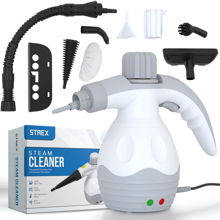 Strex Dampfreiniger Extra Leistungsstark - 1200W 4bar - Tragbar - All-in-One Multifunktions-Handdamp