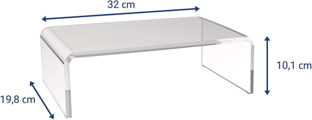MAUL Monitorständer glasklar S Acryl Laptop Erhöhung Büro Organizer | ergonomisch erhöhte Bildschirm
