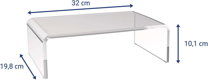 MAUL Monitorständer glasklar S Acryl Laptop Erhöhung Büro Organizer | ergonomisch erhöhte Bildschirm