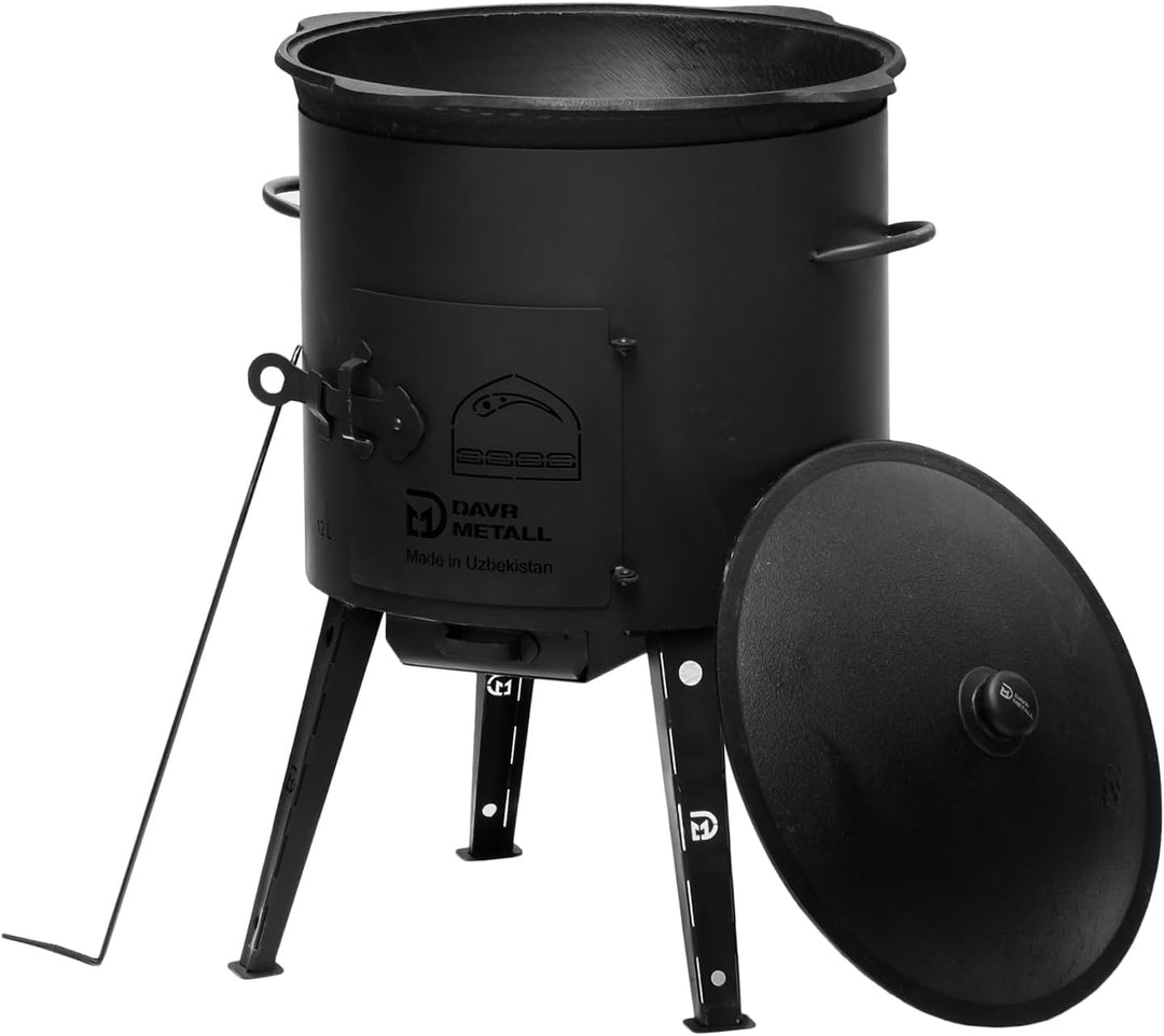 Ø44 Uchag 2mm stahl Utschak Utschag Campingofen 16L Kazan Rund Kessel Feuerstelle Feldküche Aussenkü