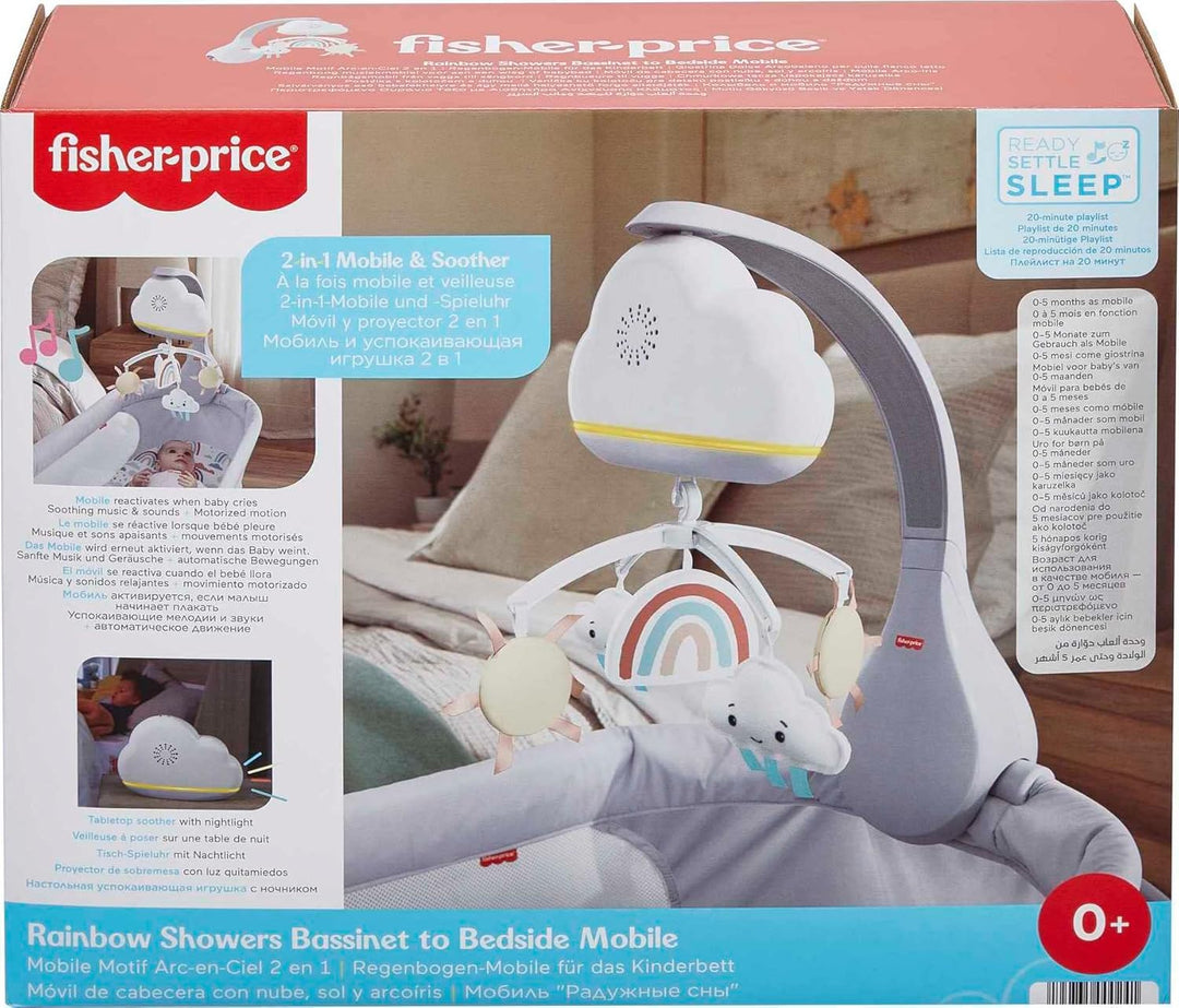 Fisher-Price HBP40 - Regenbogen-Mobile für Babybett, Tisch-Spieluhr und für Babys und Kleinkinder, S