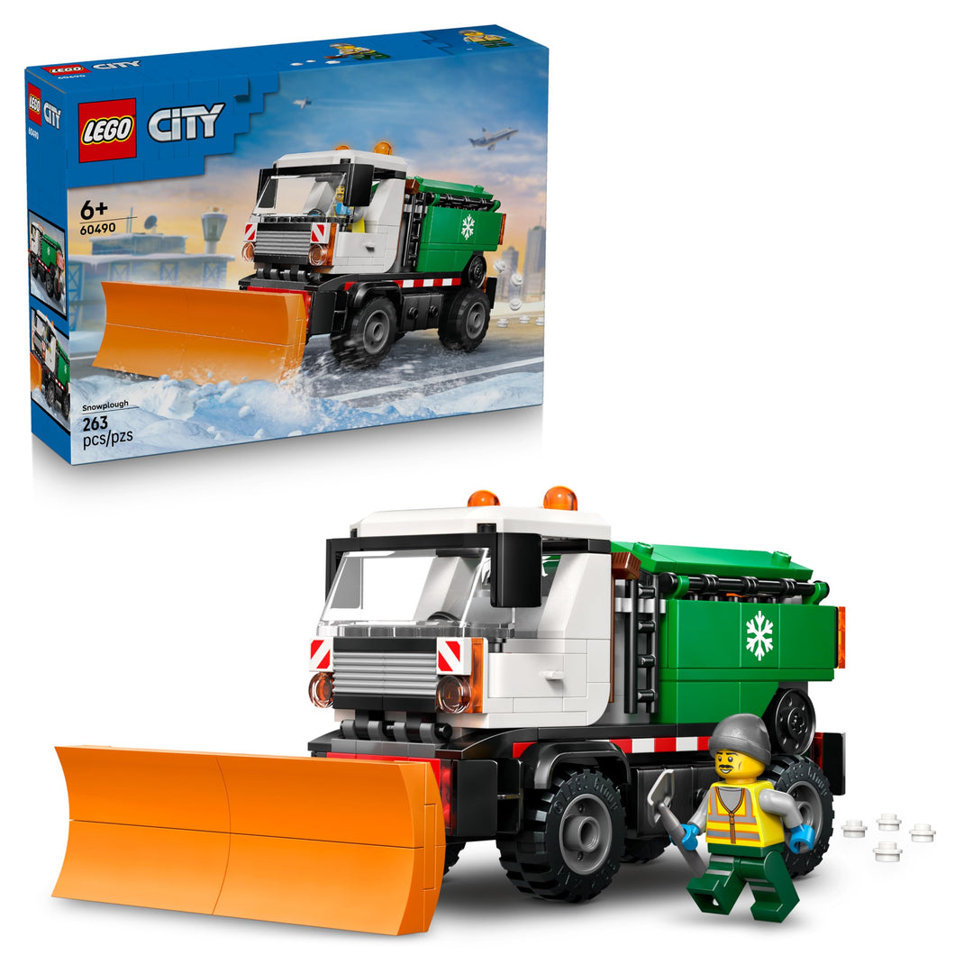 LEGO City Schneepflug - Spielzeug Set mit Minifigur, Werkzeugen und Streufunktion - Geburtstagsgesch
