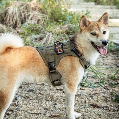 OneTigris Fire Watcher 2.0 Molle Hundegeschirr mit Griff und Schnalle aus Metall M grün, M grün