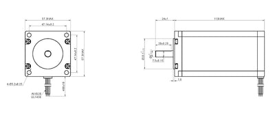 STEPPERONLINE Nema 23 Bipolar 3Nm(425oz.in) 8 mm Durchmesser 4,2A 57x57x113 mm 4 Drähte Schrittmotor