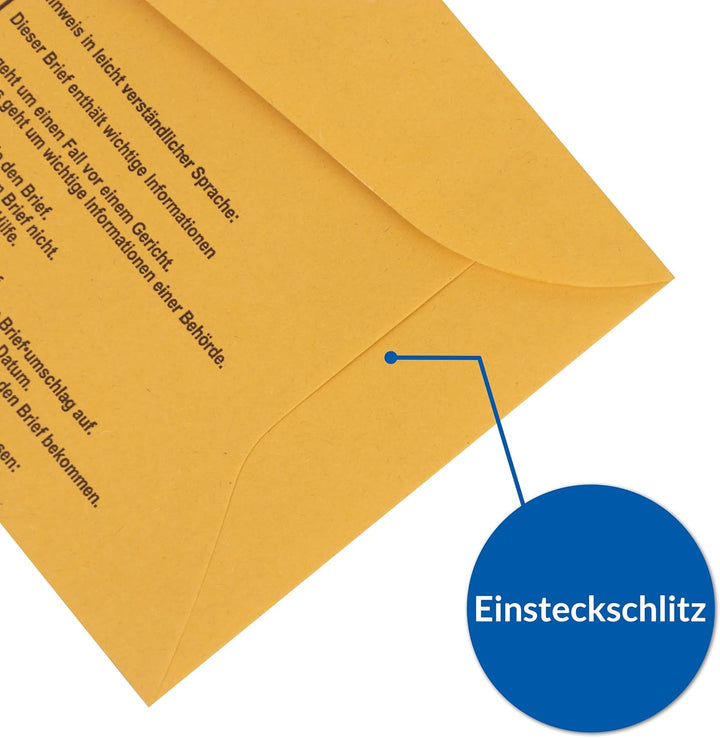 100 x Innere Postzustellungshüllen Förmliche Zustellung Postzustellungsumschläge 9490120
