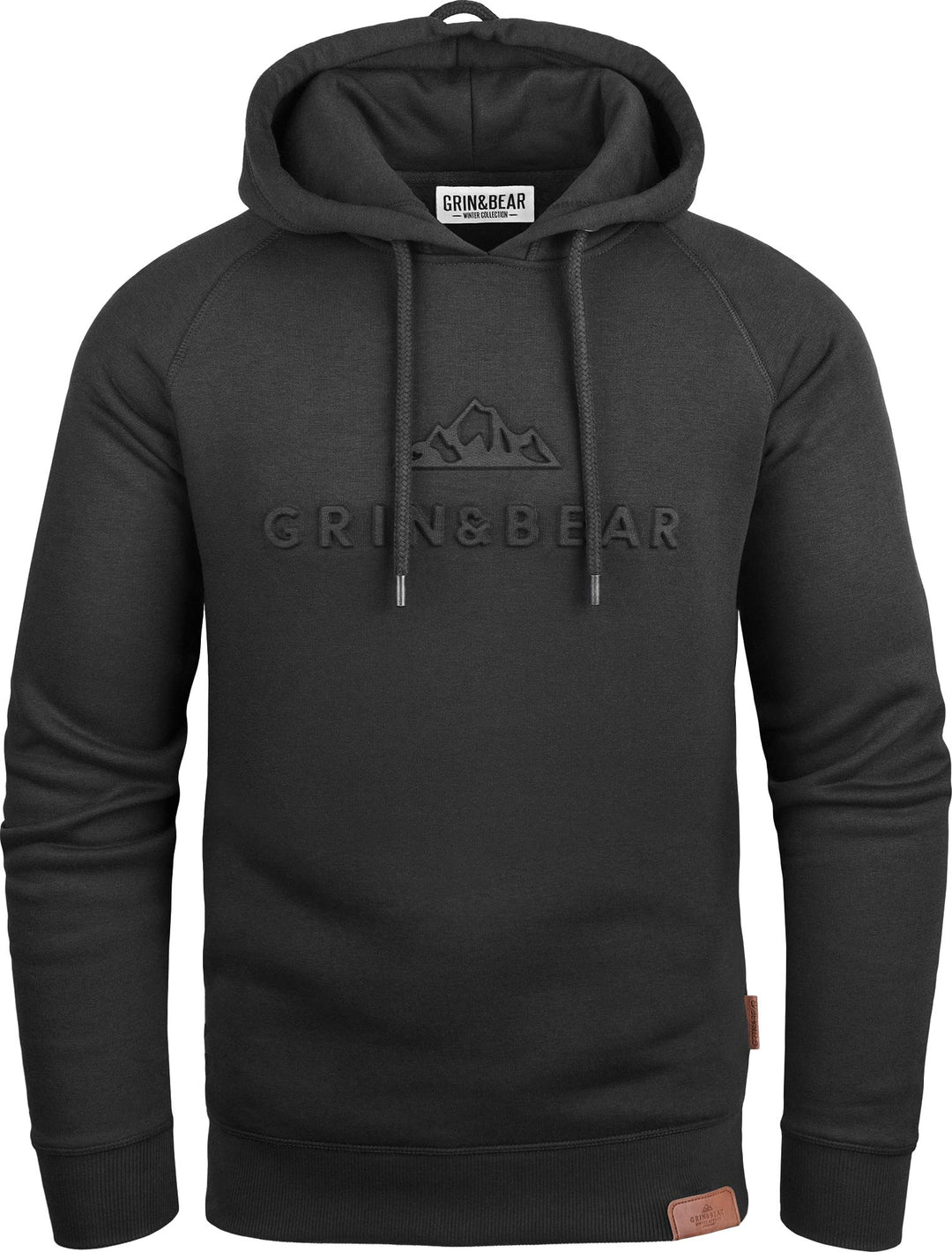 Grin&Bear Herren Hoodie Slim fit Kapuzenpullover Kapuzenjacke mit gestempeltem Design Logo GEC540 S