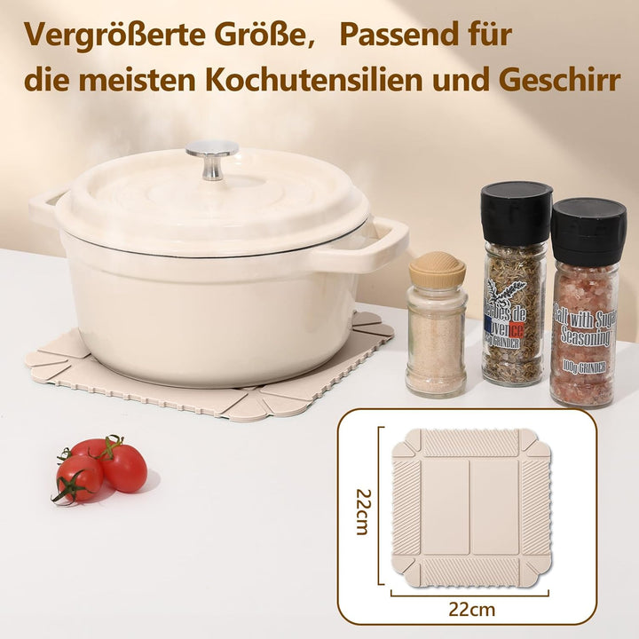 Magnetische Silikon Topfuntersetzer, 3er Set Klappbarer Hitzebeständig Untersetzer (240°C), Magnetis