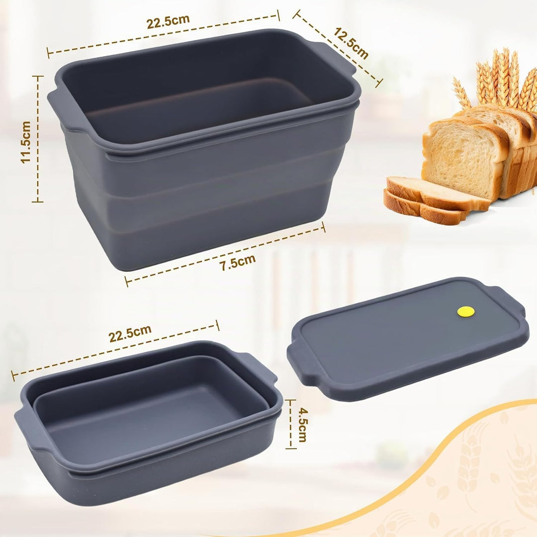 Brotbackform Silikon mit Deckel, BPA-Freie, Antihaftbeschichtete, Flexible Backform, Hitzebeständige