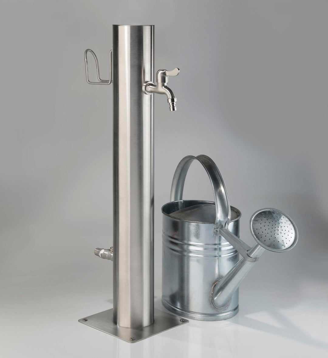 Westfalia Wasserwelten Wasserzapfsäule Edelstahl inklusive Schlauchhalter und 2 Hähne 75 cm