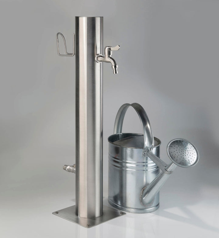Westfalia Wasserwelten Wasserzapfsäule Edelstahl inklusive Schlauchhalter und 2 Hähne 75 cm