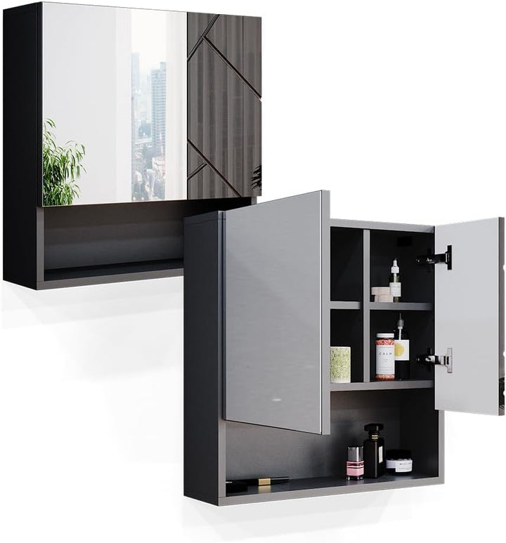 Vicco Bad Spiegelschrank Irma, Anthrazit Hochglanz, 54 x 55 cm