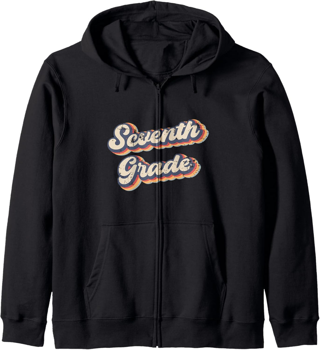 Seventh Grade School Teacher Pupil Vintage Rainbow Kapuzenjacke