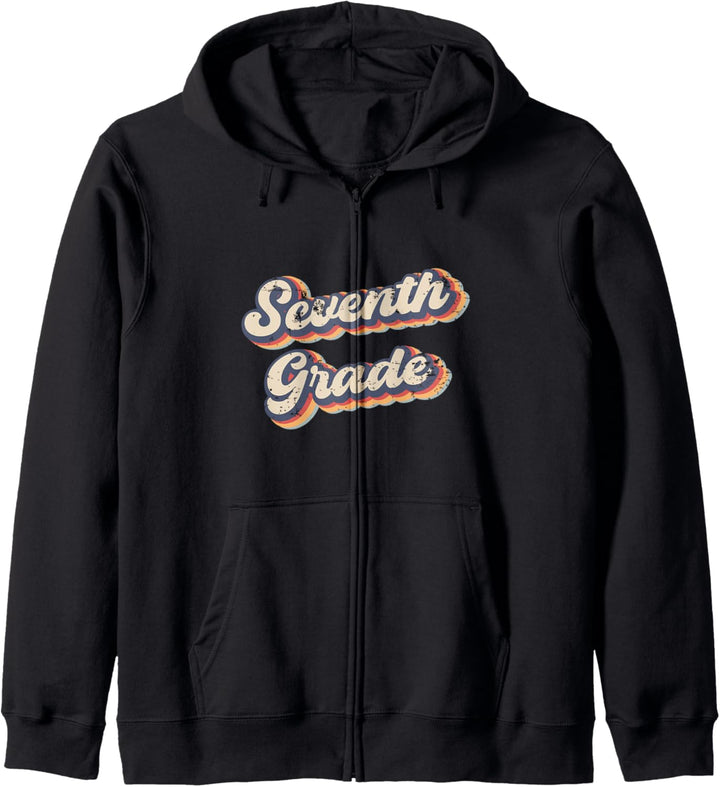 Seventh Grade School Teacher Pupil Vintage Rainbow Kapuzenjacke