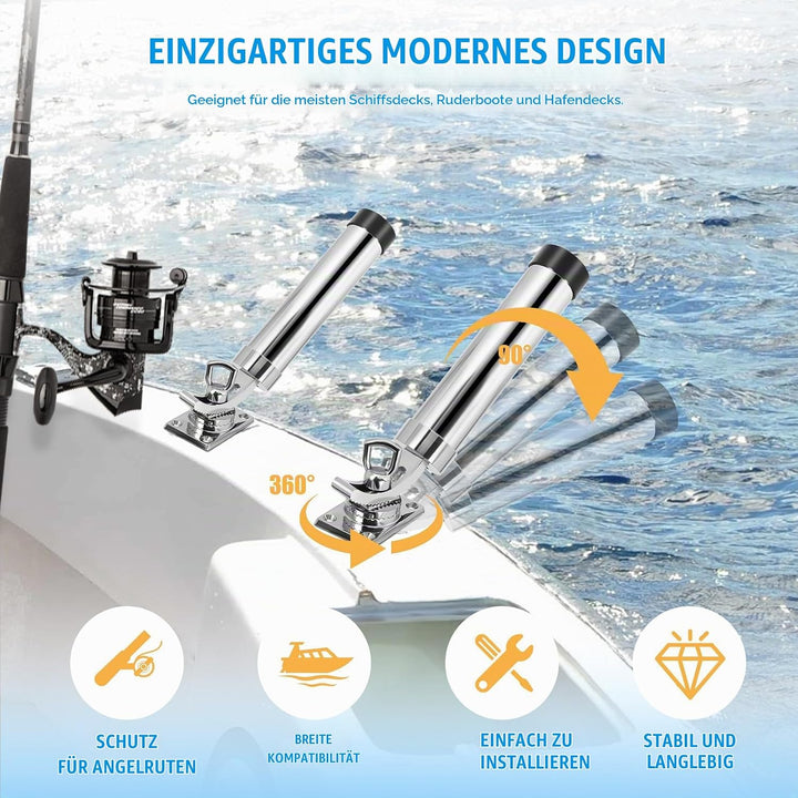 Boot Angeln Rutenhalter einstellbar Angelrutenhalter Bootsrutenhalter, 360° verstellbare Schienenhal