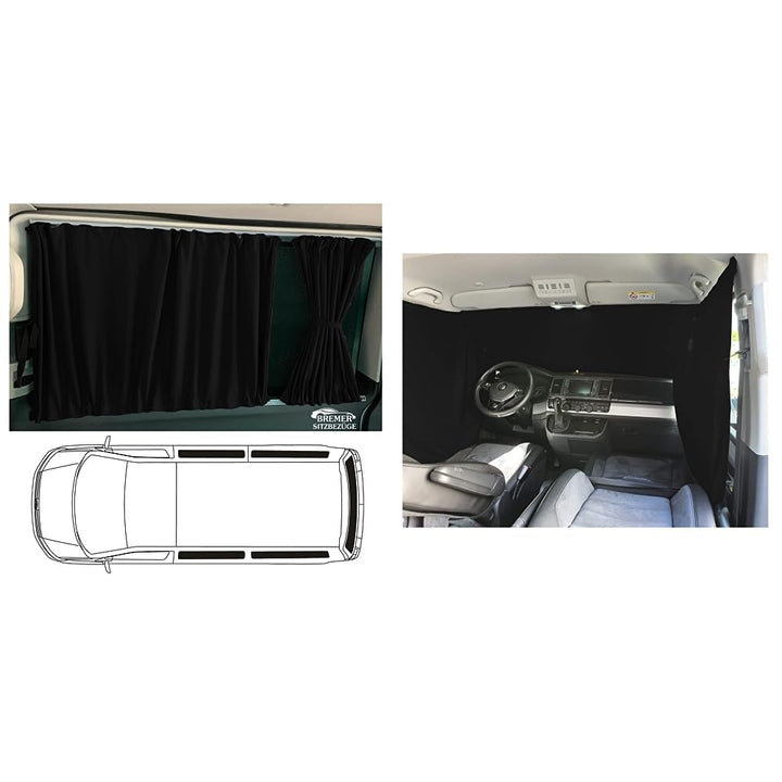 BREMER SITZBEZÜGE Mass Gardinen Vorhänge Sonnenschutz kompatibel mit VW T5 T6 T6.1 Multivan Caravell