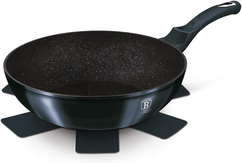 BerlingerHaus Granit Bratpfanne Wok 28cm Antihaft Induktion BERLINGER Haus Aquamarine BH-1875