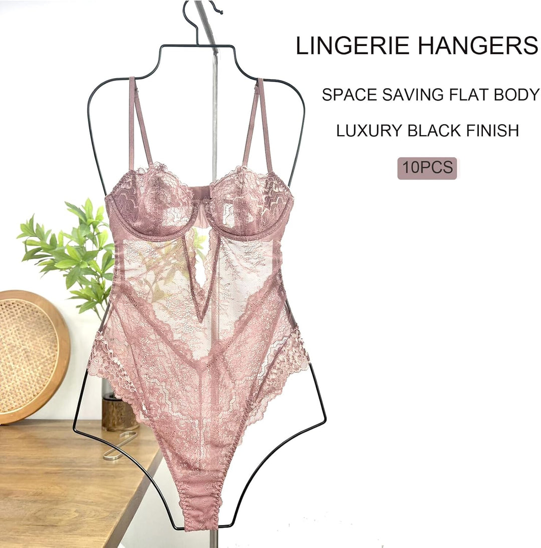 Bikini Badeanzug Aufhänger Draht Körperform Display Unterwäsche hänger 10 PCS (Schwarz), Schwarz