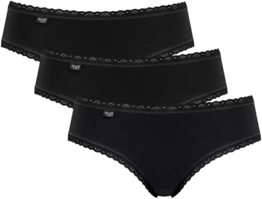 sloggi Damen 24/7 Cotton Lace Hipster C3P Briefs 44 Schwarz, 44 Schwarz