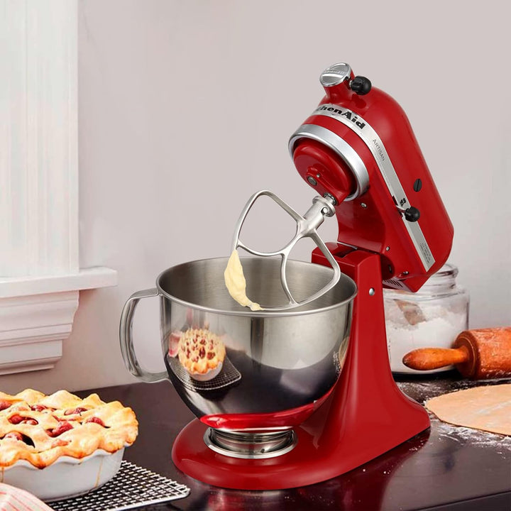 Gdrtwwh Flachrührer-Aufsatz aus Edelstahl für KitchenAid 4,5-5 Quart Standmixer mit neigbarem Kopf,