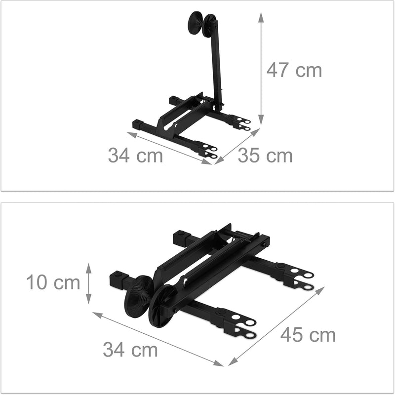 Relaxdays Fahrradständer, erweiterbarer Hinterradständer für Radgrössen 20-29", HBT: 47 x 34 x 35 cm