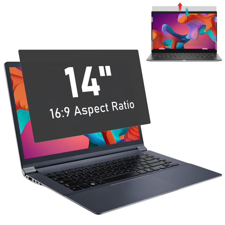 SOPPY Blickschutzfilter, 14 Zoll Laptop Blickschutzfolie, Laptop Screen Filter Datenschutz Bildschir