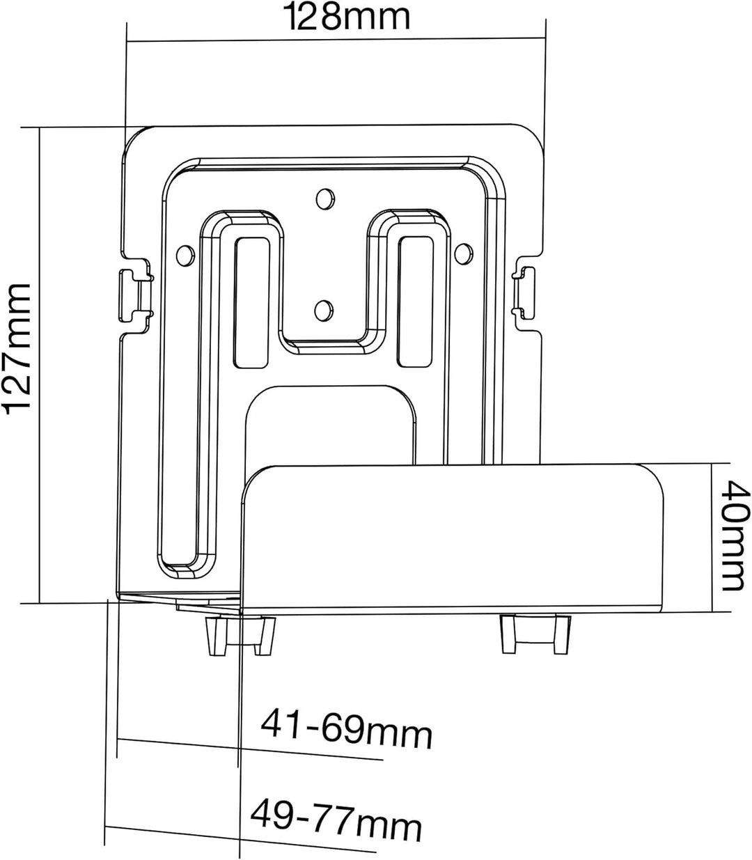 InLine® Halterung für Mediageräte/Streaming-Boxen, 47-76mm, 23152C Single, Single