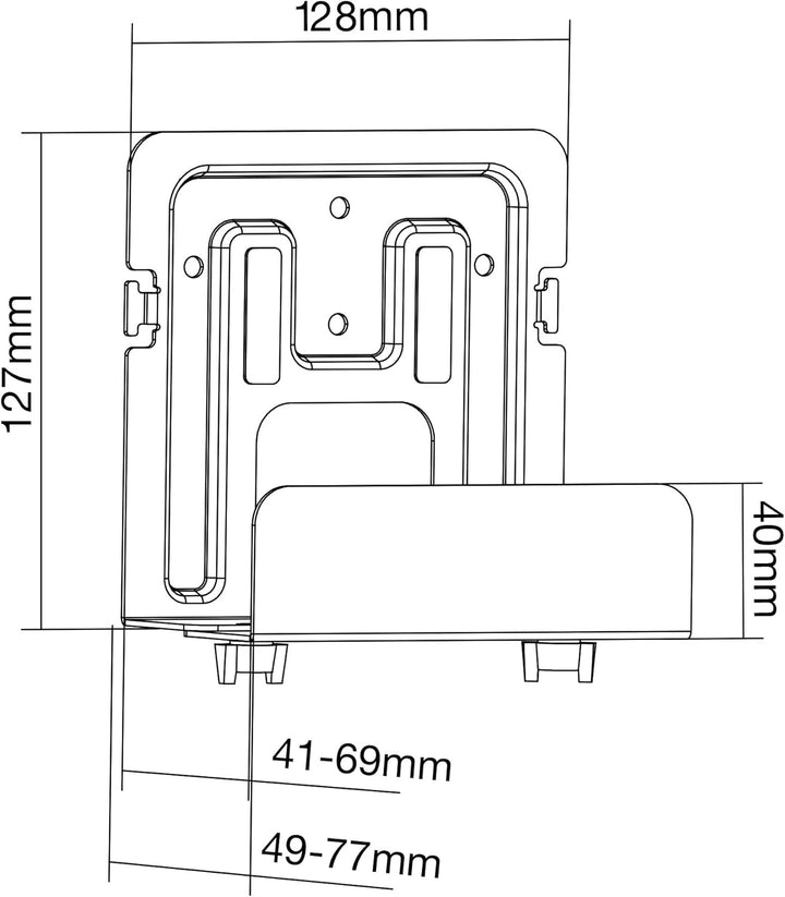 InLine® Halterung für Mediageräte/Streaming-Boxen, 47-76mm, 23152C Single, Single