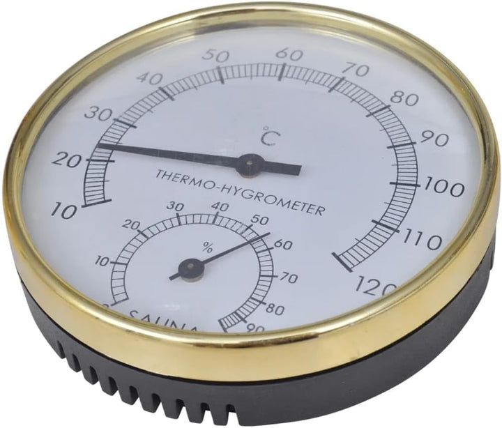 5-tlg. Saunazubehör mit Eimer Löffel Sanduhr Thermo-Hygrometer aus Holz für Sauna Wellness Entspannu