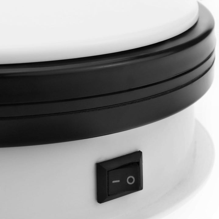 PrimeMatik - Elektrish rotierende drehteller 15cm weiss