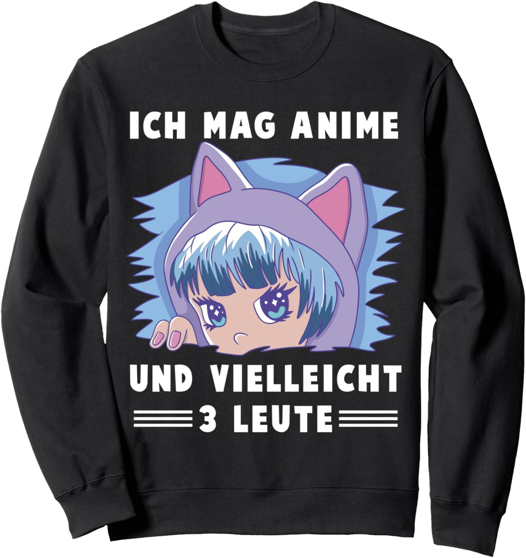 Ich mag Anime und vielleicht 3 Leute Kawaii anime Mädchen -B Sweatshirt