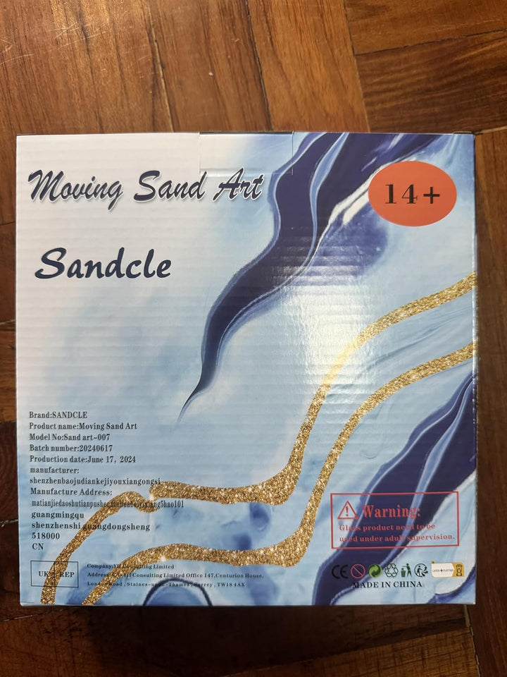 3D Sandbilder Zum Drehen - Dynamisches Sandbild Runde Glas Rahmen, Bewegliche Sandkunst Landschaft,
