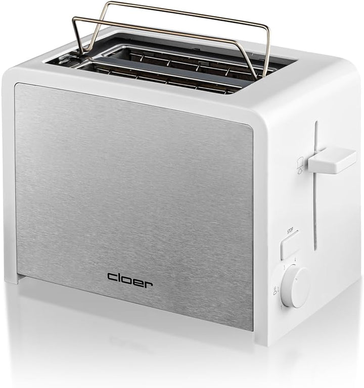 Cloer 3211 Toaster, 825 W, für 2 Toastscheiben, integrierter Brötchenaufsatz, Nachhebevorrichtung, K
