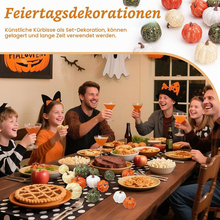 Funzhan 13 Stück Verschiedene Künstliche Kürbisse Set Herbst Ernte Fals Schaum Kürbisse Dekorations