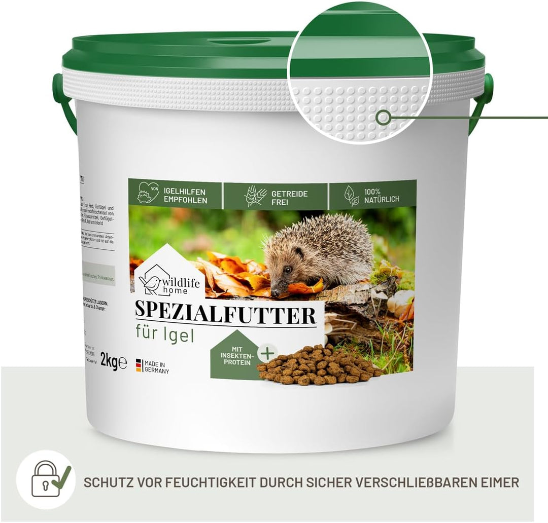 wildlife home Igelfutter VON IGELHILFEN EMPFOHLEN Getreidefrei 2kg - Artgerechtes Spezialfutter für