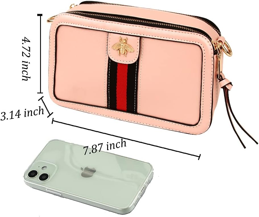 Beatfull Designer Bee Geldbörse Mode Crossbody Taschen mit Perle für Frauen PU Leder Schulter Clutch
